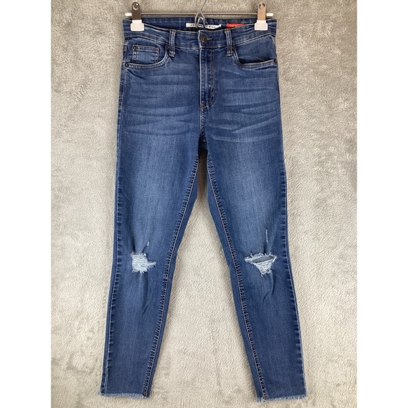 Celebrity Pink Denim - Celebrity Pink Jeans Womens 5 / 27 Blue Denim The Spice Distressed Whiskered